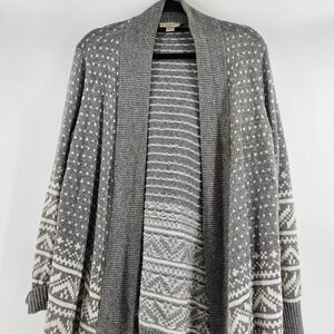 LOFT Fair Isle Cardigan Sweater Womens‎ Size Medium Cottage Boho Casual Office